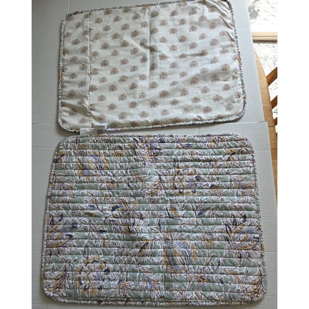 Nicole Miller Multicolor‎ Reversible Floral Set of Standard Pillow Shams Quilted